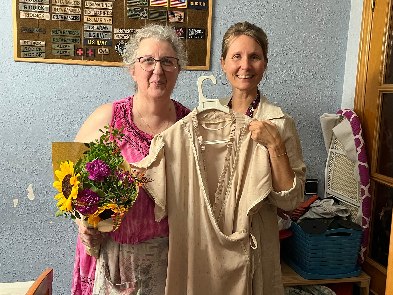 Master seamstress Angeles with Elina and KORSE garment